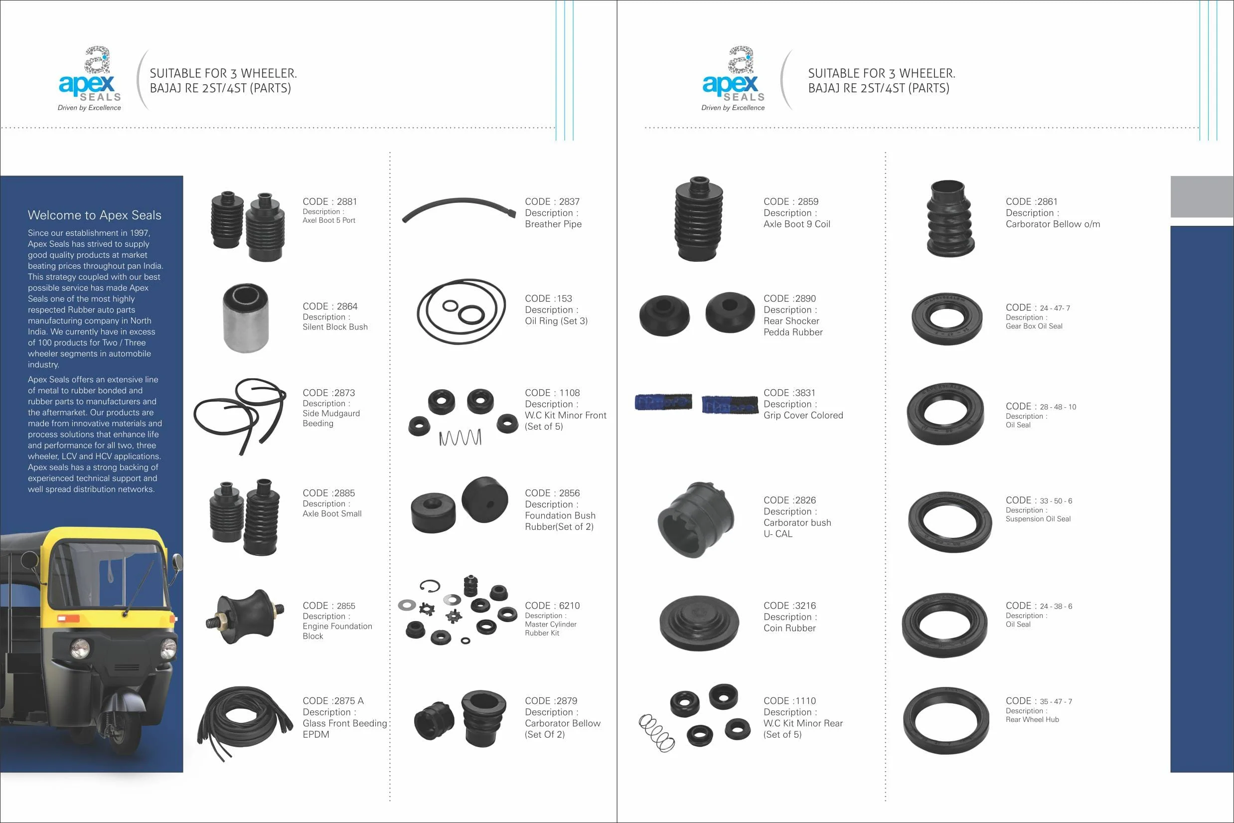 Apex Seals – Automotive Parts Catalogue Design