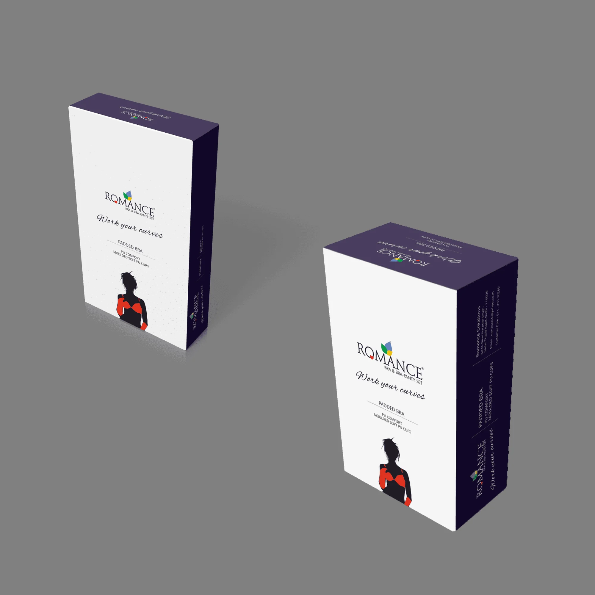 Romance – Padded Bra Box Packaging Design Romance – Padded Bra Box Packaging Design