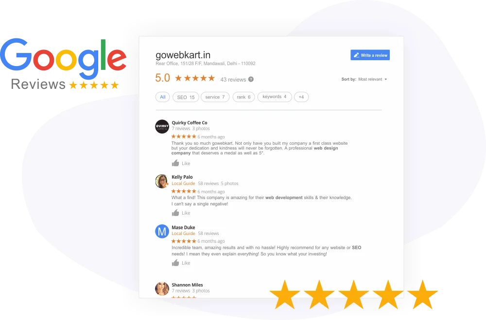 Gowebkart customer reviews on Google Gowebkart customer reviews on Google