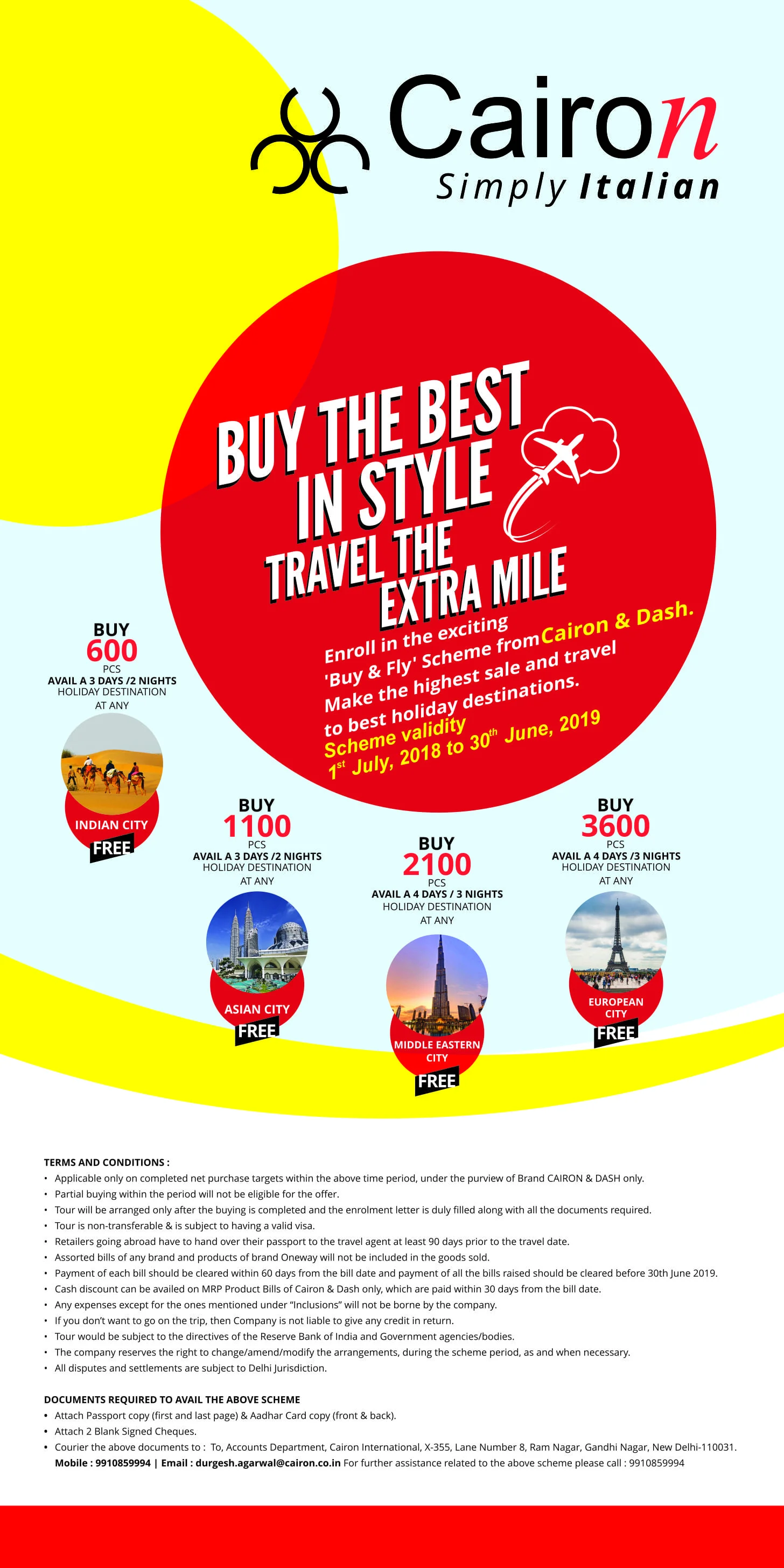 Cairon – "Buy & Fly" Scheme Standee Cairon – "Buy & Fly" Scheme Standee